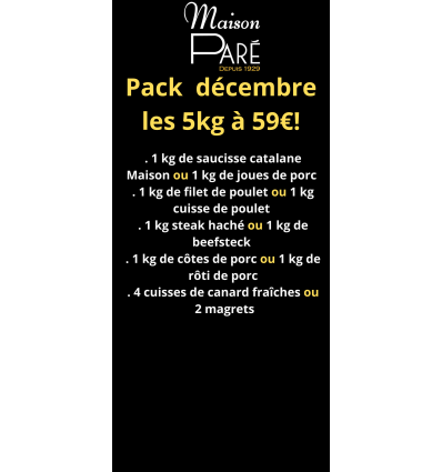 Pack du mois de decembre 5 kg à 59€